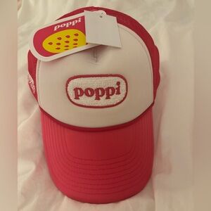 Poppi Pink and White Baseball Cap